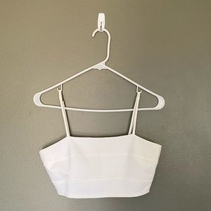 WHITE ZIP UP CROP TOP